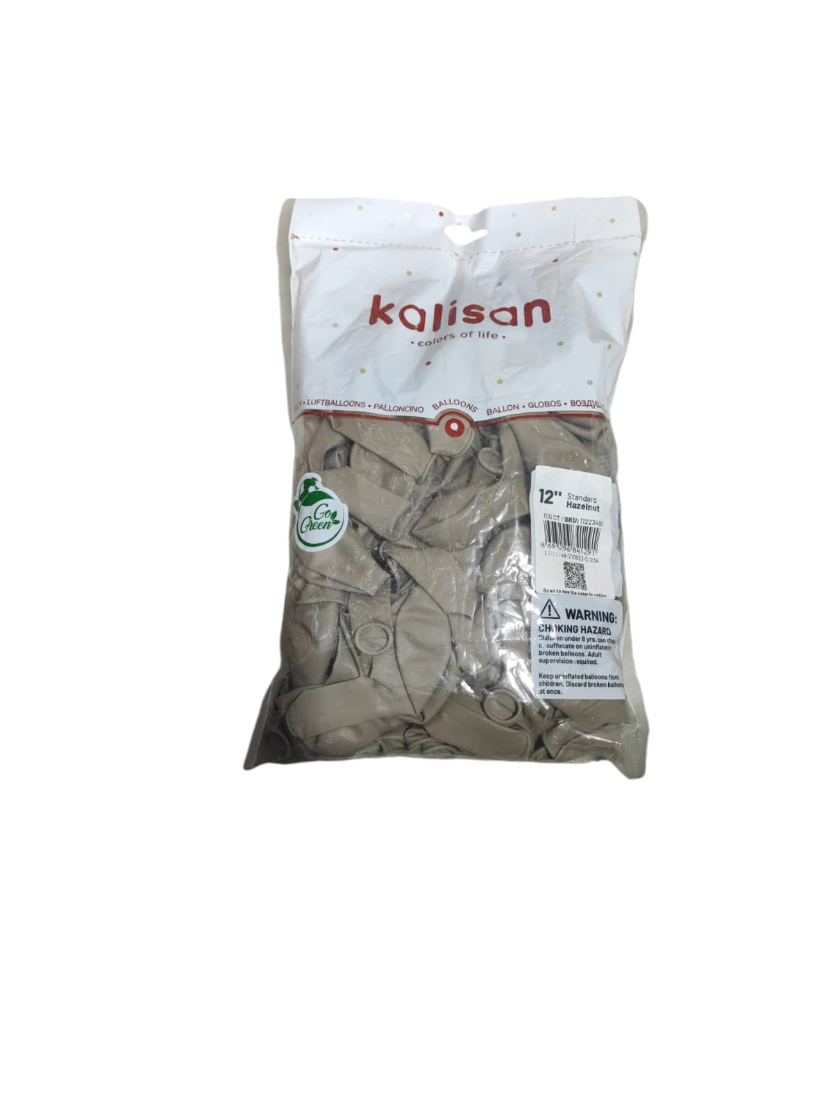toptan kalisan pastel fındık kahvesi balon 100 lü